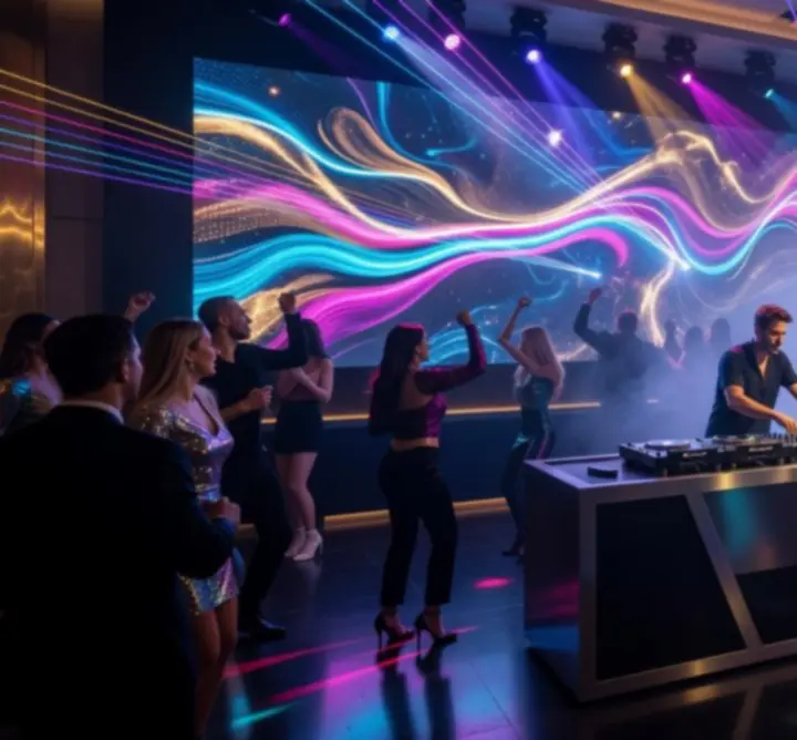 DJ Lounge Events éjszakai DJ party táncoló közönséggel