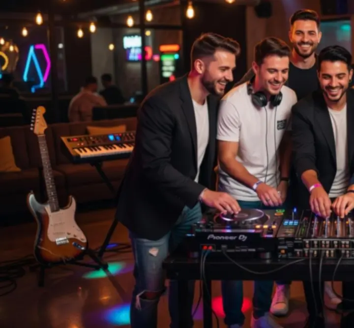 A DJ Lounge Events rendezvényszervező csapata egy modern klubhelyszínen
