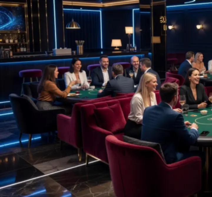 Exkluzív offline póker est modern lounge környezetben